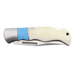 Blue/Bone Folding Knife